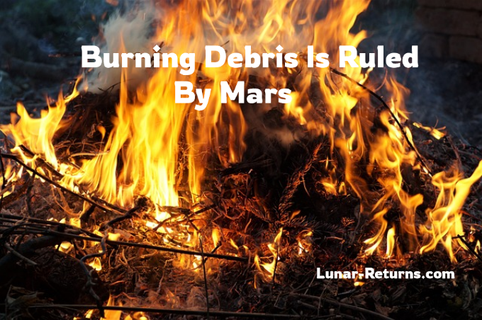 burning debris